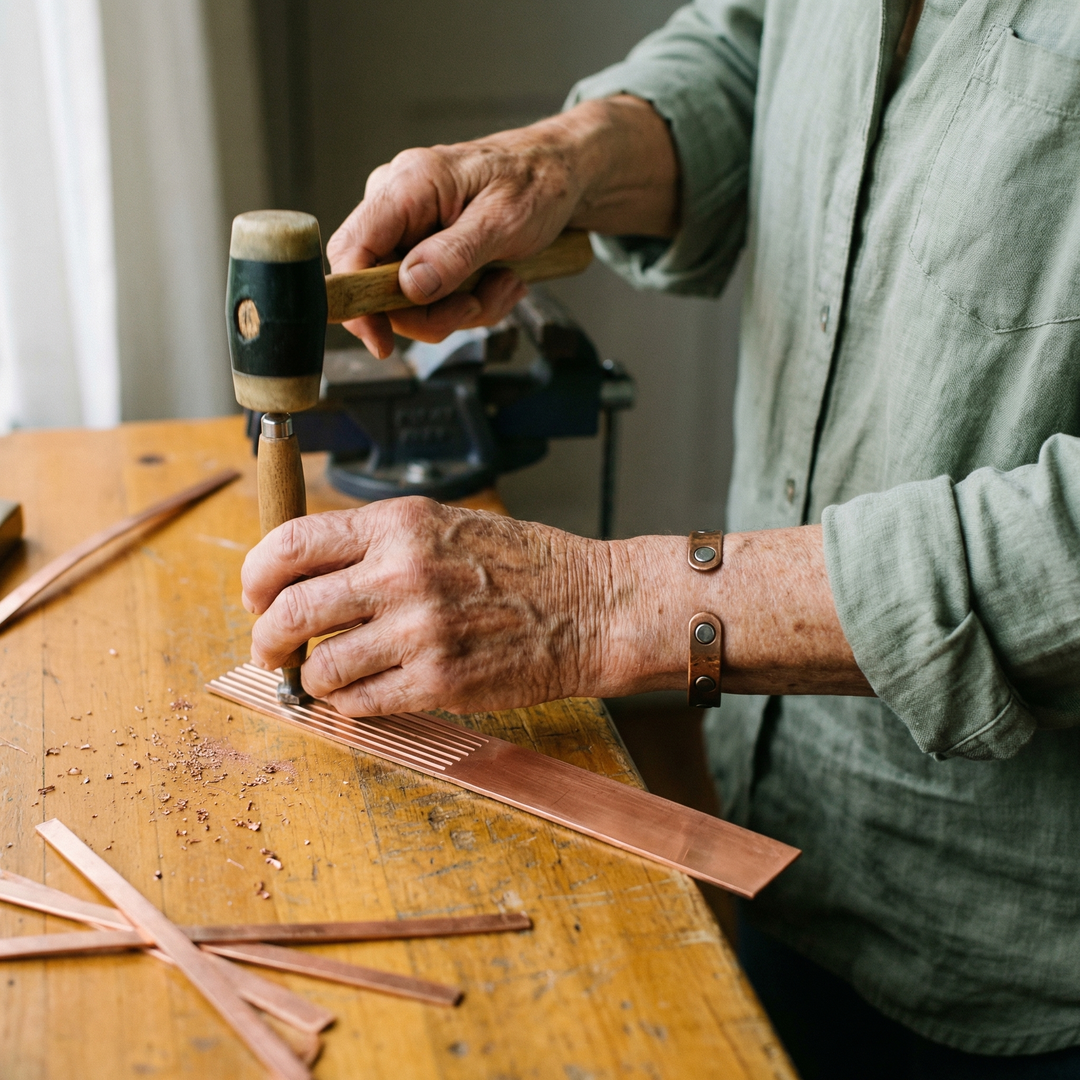 Sage | Five-Line Copper Bangle