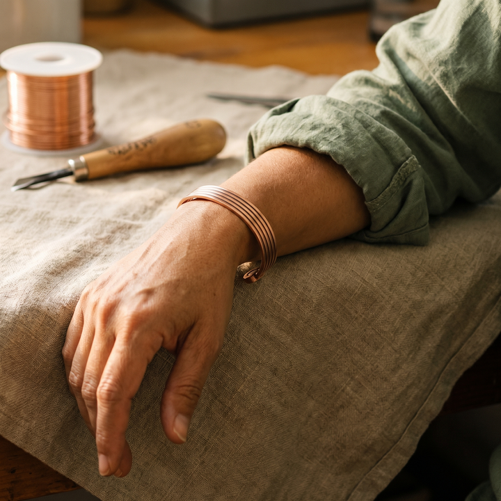 Ridge | Grooved Copper Cuff