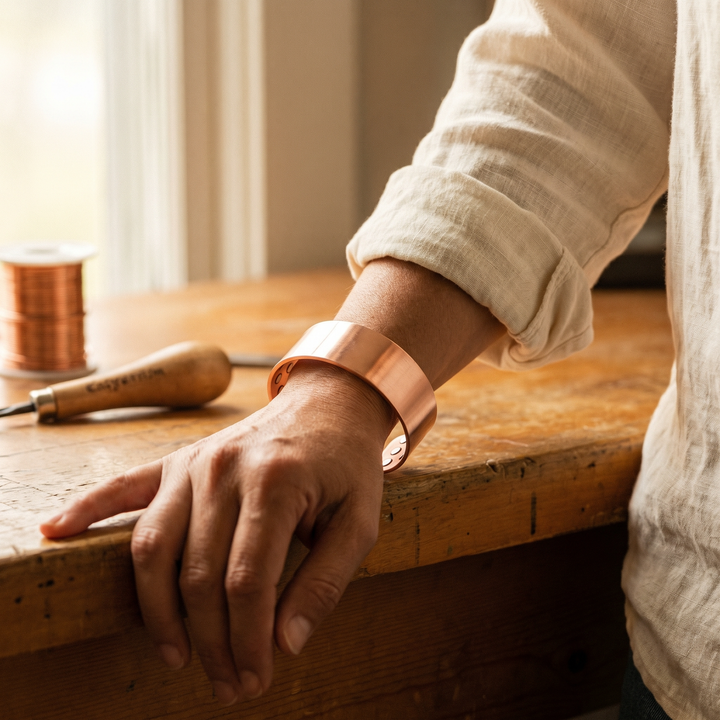 Anvil | Wide Dotted Copper Cuff