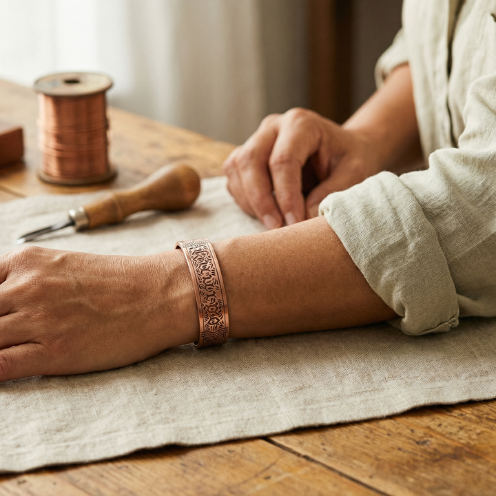 Drift | Letter-Engraved Copper Bangle