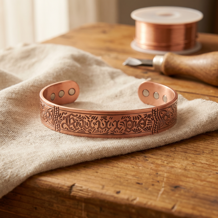 Drift | Letter-Engraved Copper Bangle