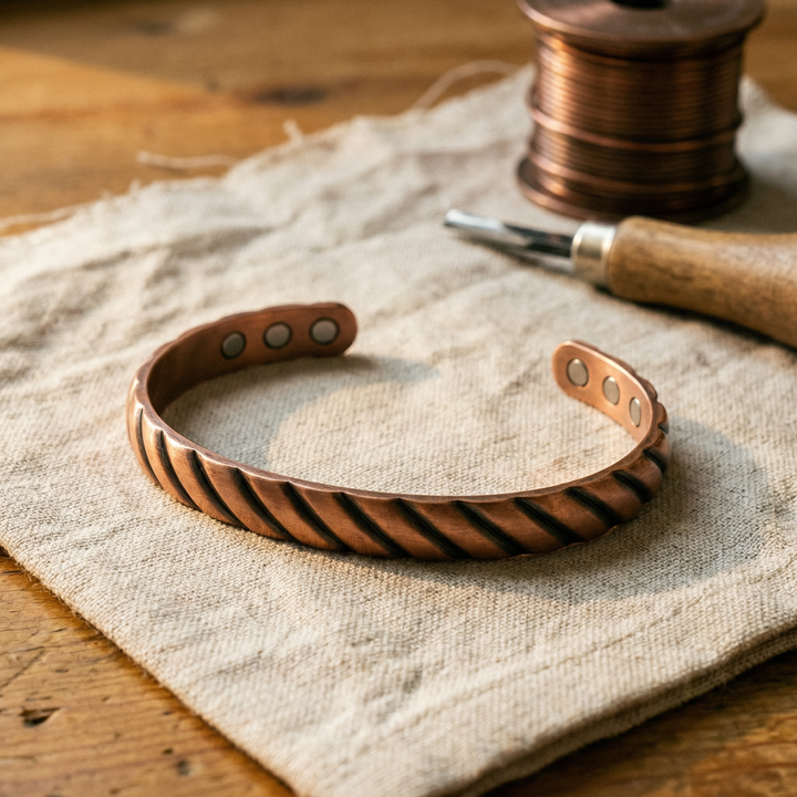 Thorn | Ridged Copper Bangle