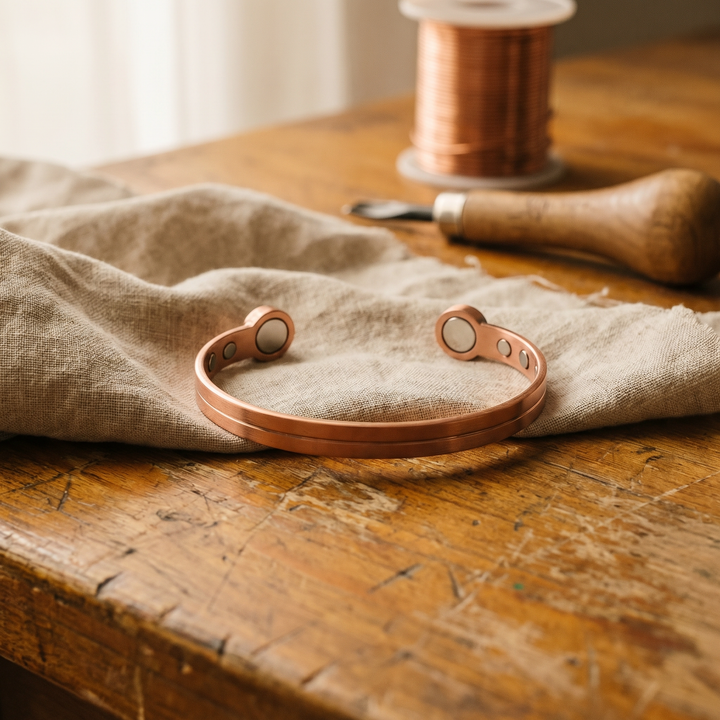 Wick | Simple Double-Groove Copper Bangle
