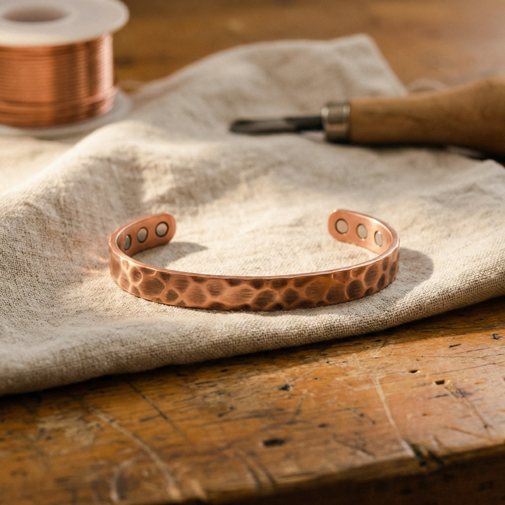 Furrow | Rough-Hammered Copper Cuff