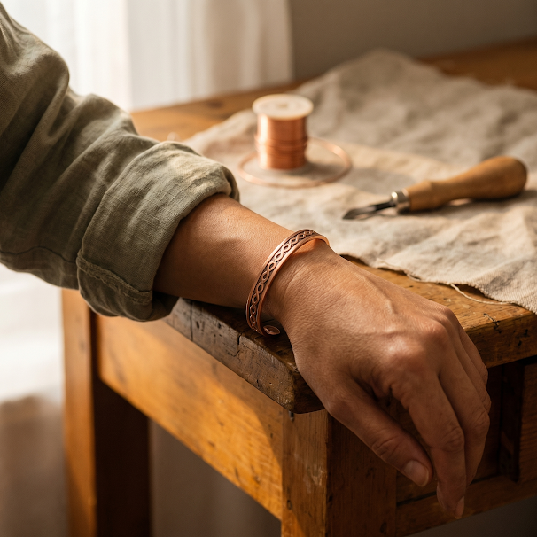 Current | Infinity Pattern Copper Bangle