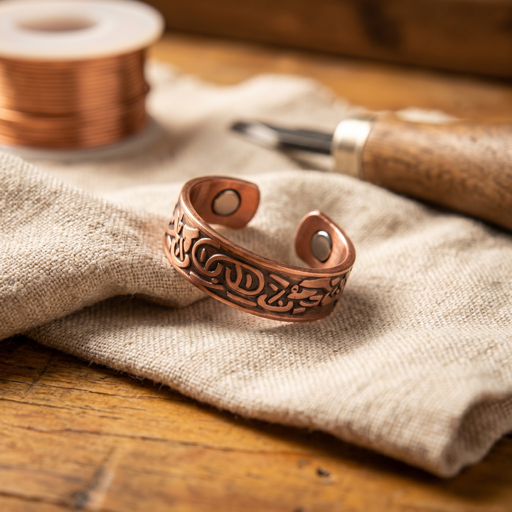 Burr | Scroll-Engraved Copper Ring
