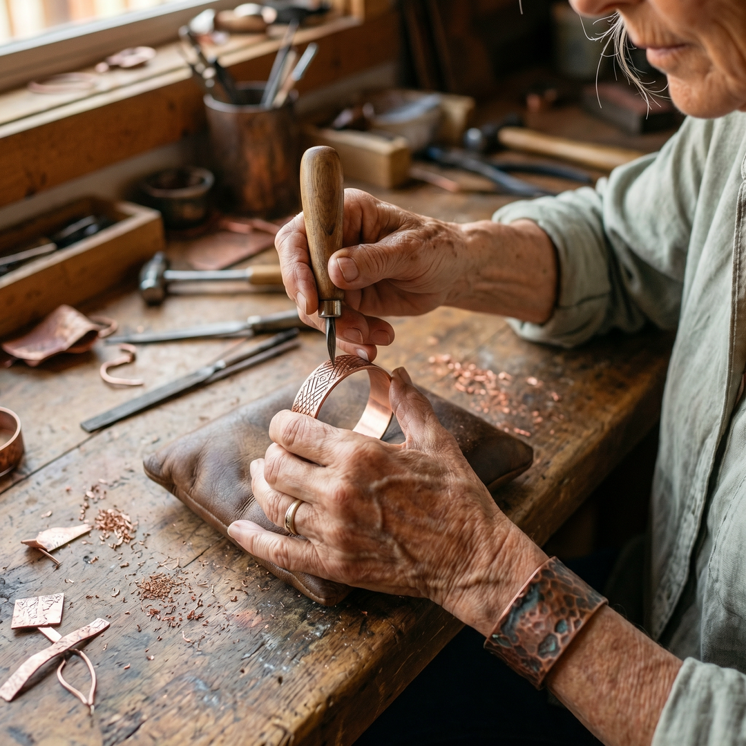 Holt | Crosshatch Engraved Copper Ring