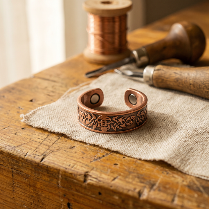Clag | Floral Engraved Copper Ring