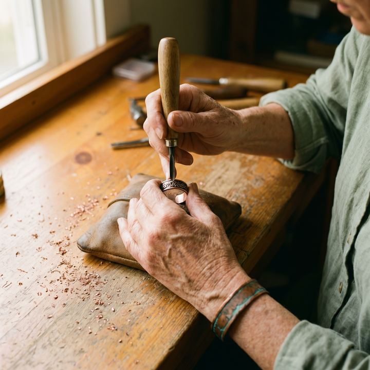 Clag | Floral Engraved Copper Ring