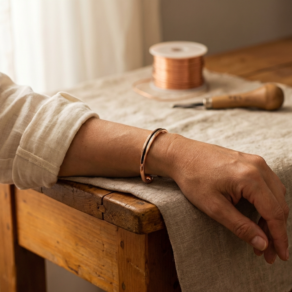 Vein | Ball-End Copper Bangle