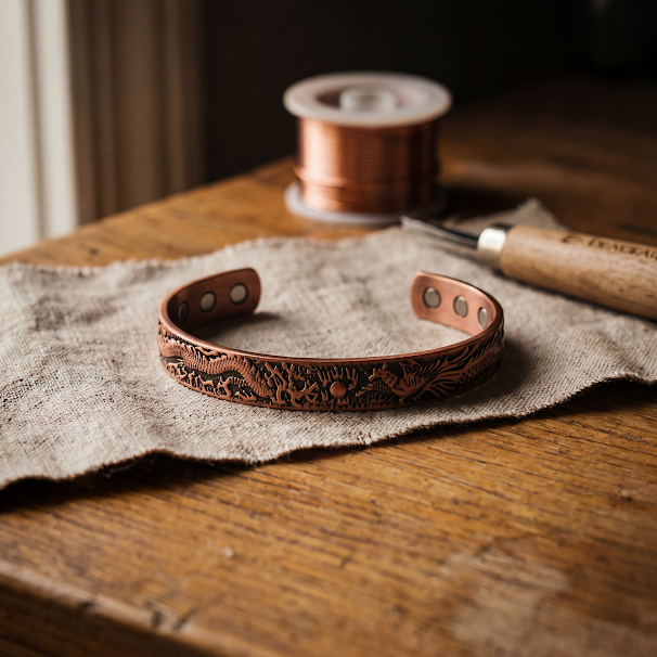Loam | Dragon-Engraved Copper Bangle