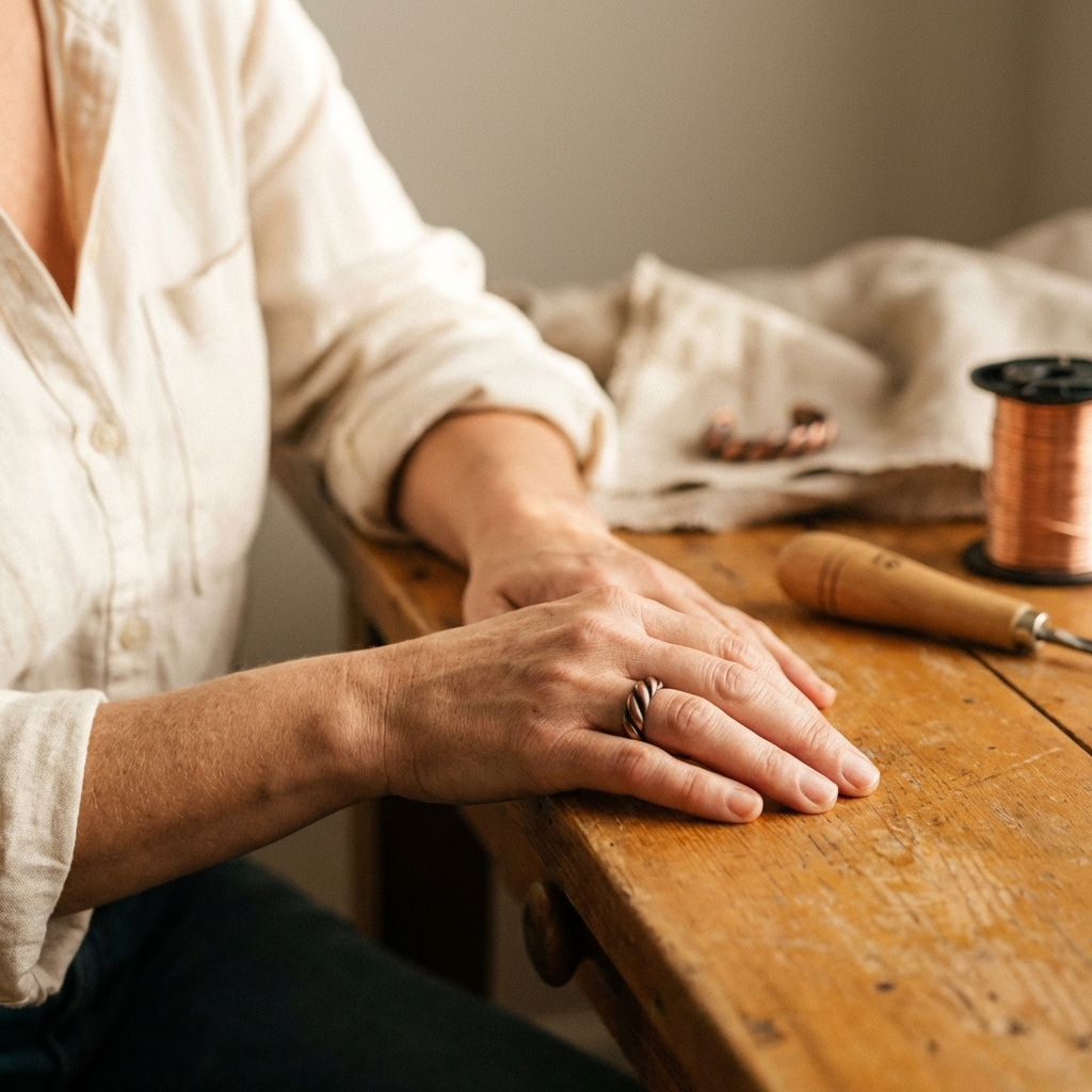 Tine | Twisted Ridge Copper Ring