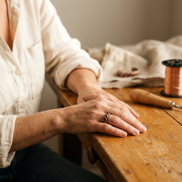 Tine | Twisted Ridge Copper Ring