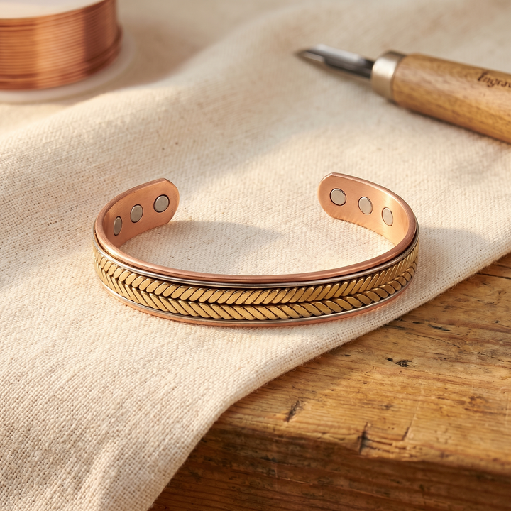 Harvest | Chevron Weave Copper Bangle
