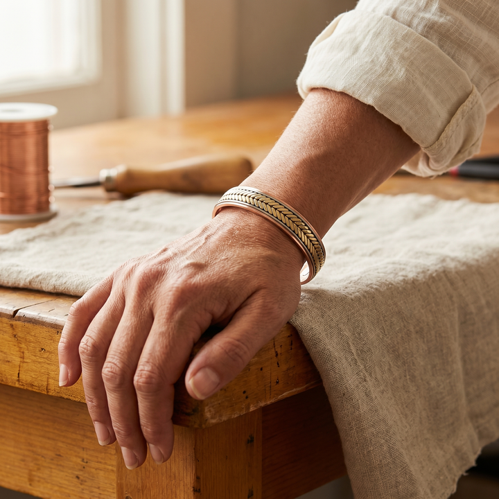 Harvest | Chevron Weave Copper Bangle