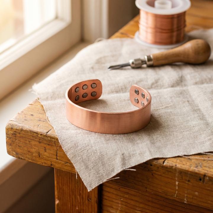 Anvil | Wide Dotted Copper Cuff