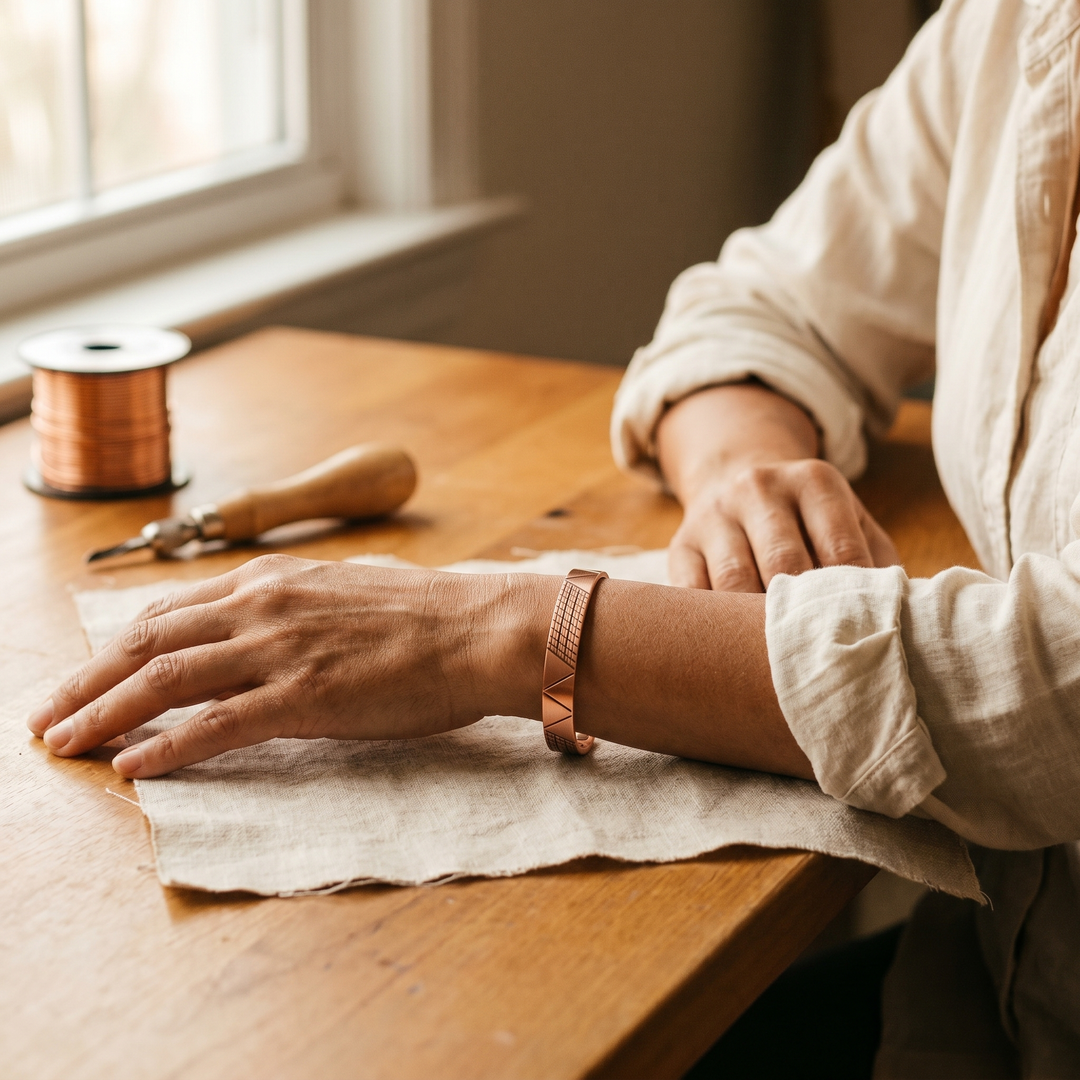 Crest | Geometric Copper Bangle
