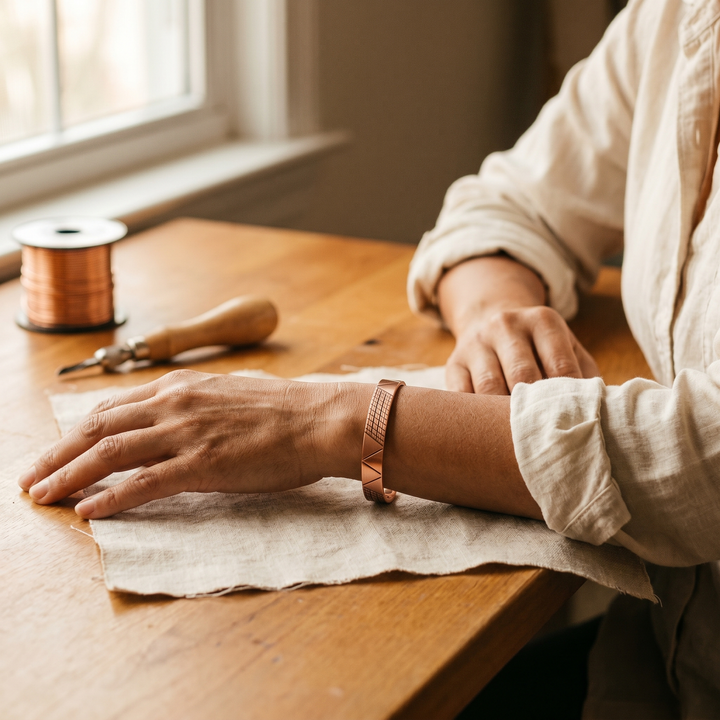 Crest | Geometric Copper Bangle