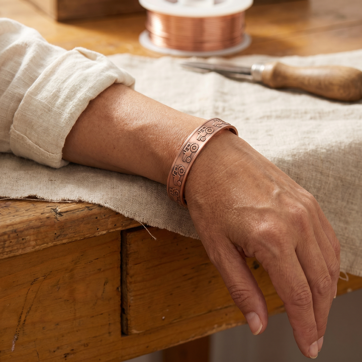 Brae | Tractor-Stamped Copper Bangle