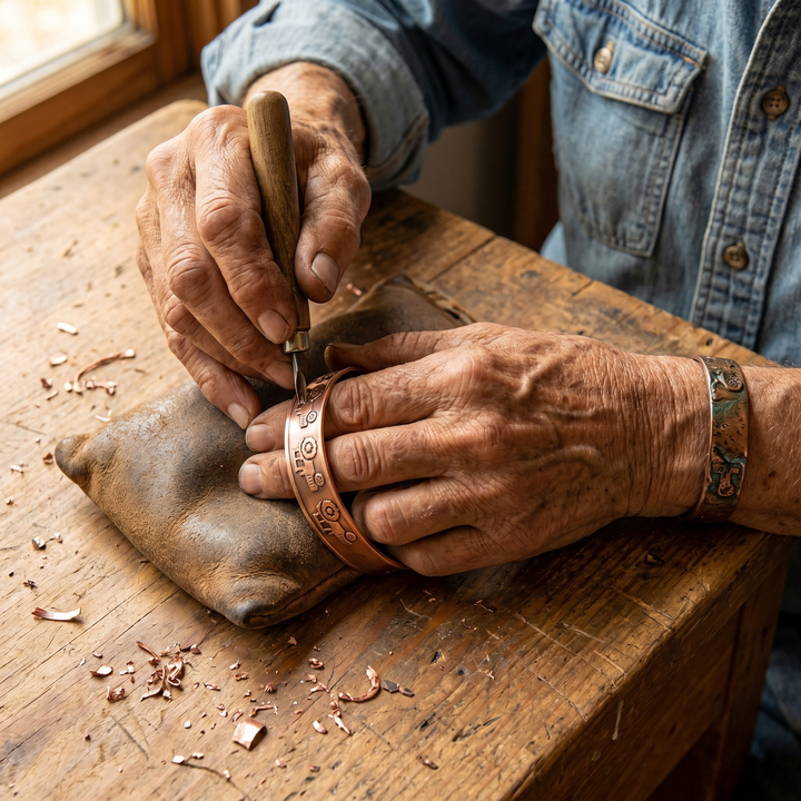 Brae | Tractor-Stamped Copper Bangle
