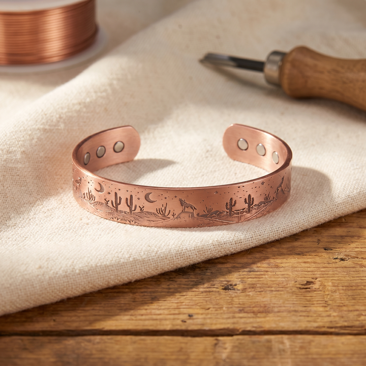 Cove | Desert Landscape Engraved Copper Bangle