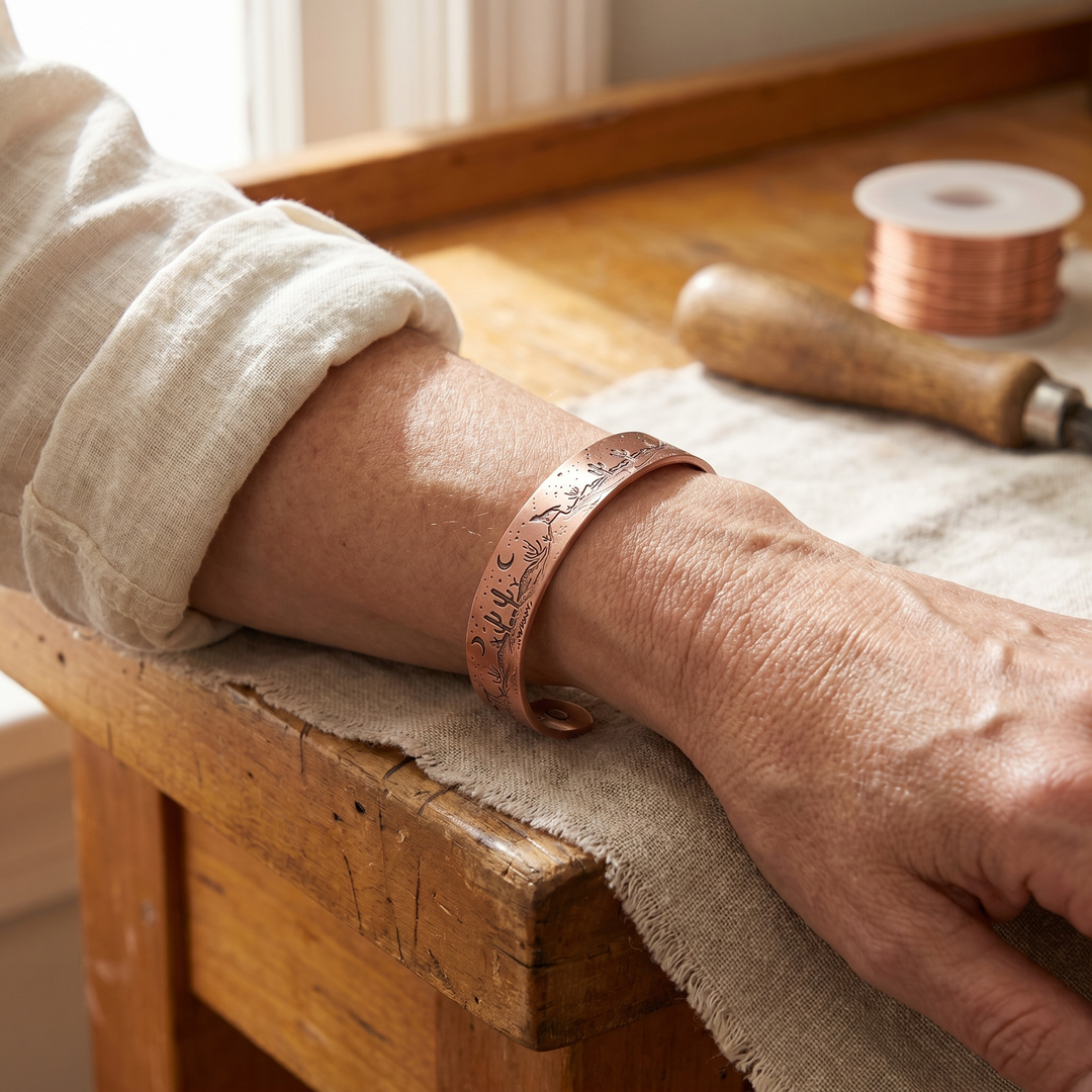 Cove | Desert Landscape Engraved Copper Bangle