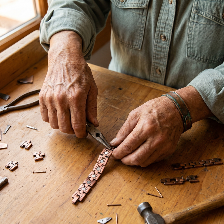 Gorse | Brick-Pattern Copper Bracelet