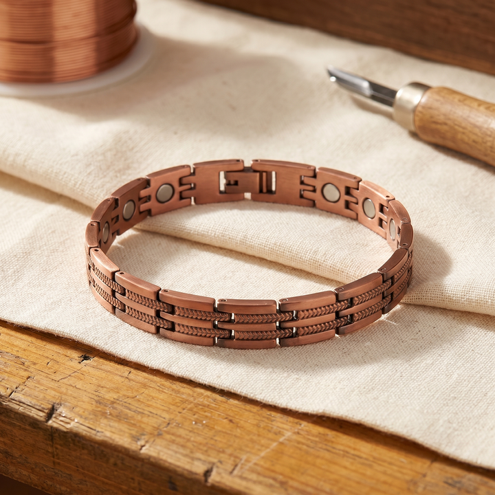 Pike | Rope-Edge Link Copper Bracelet