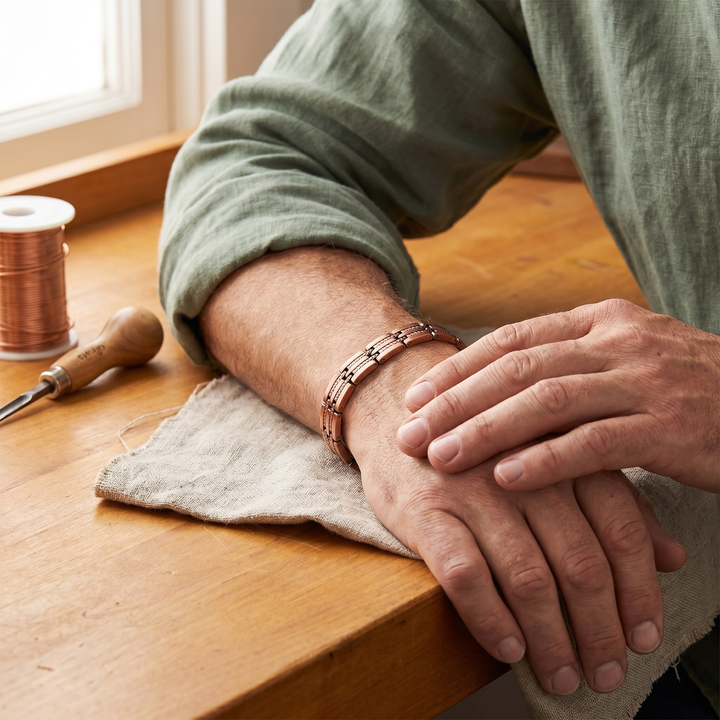 Pike | Rope-Edge Link Copper Bracelet