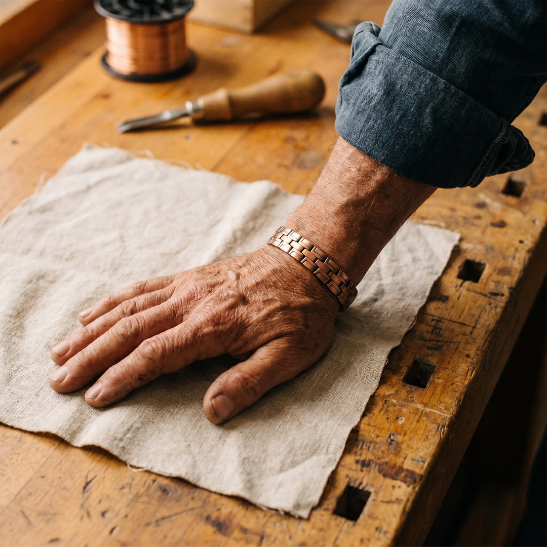 Gorse | Brick-Pattern Copper Bracelet