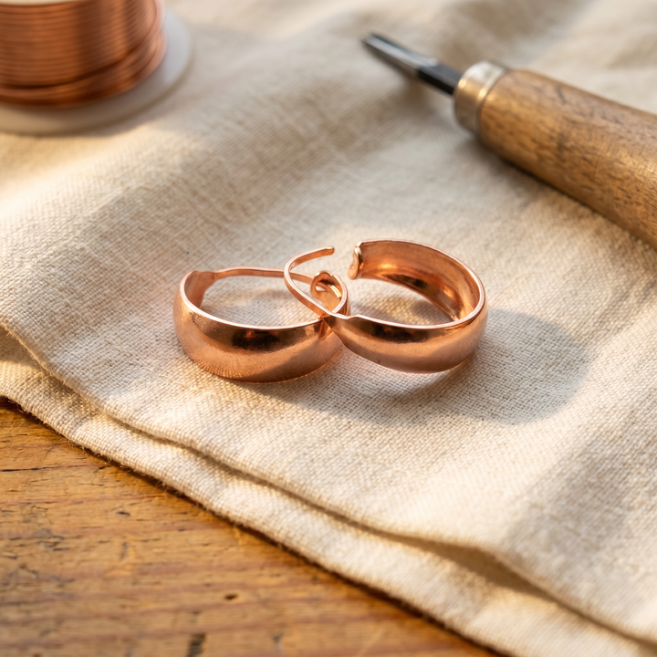 Dell | Smooth Copper Hoop Earrings