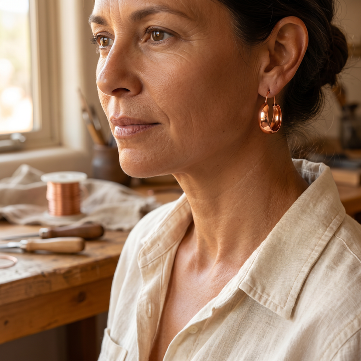 Dell | Smooth Copper Hoop Earrings