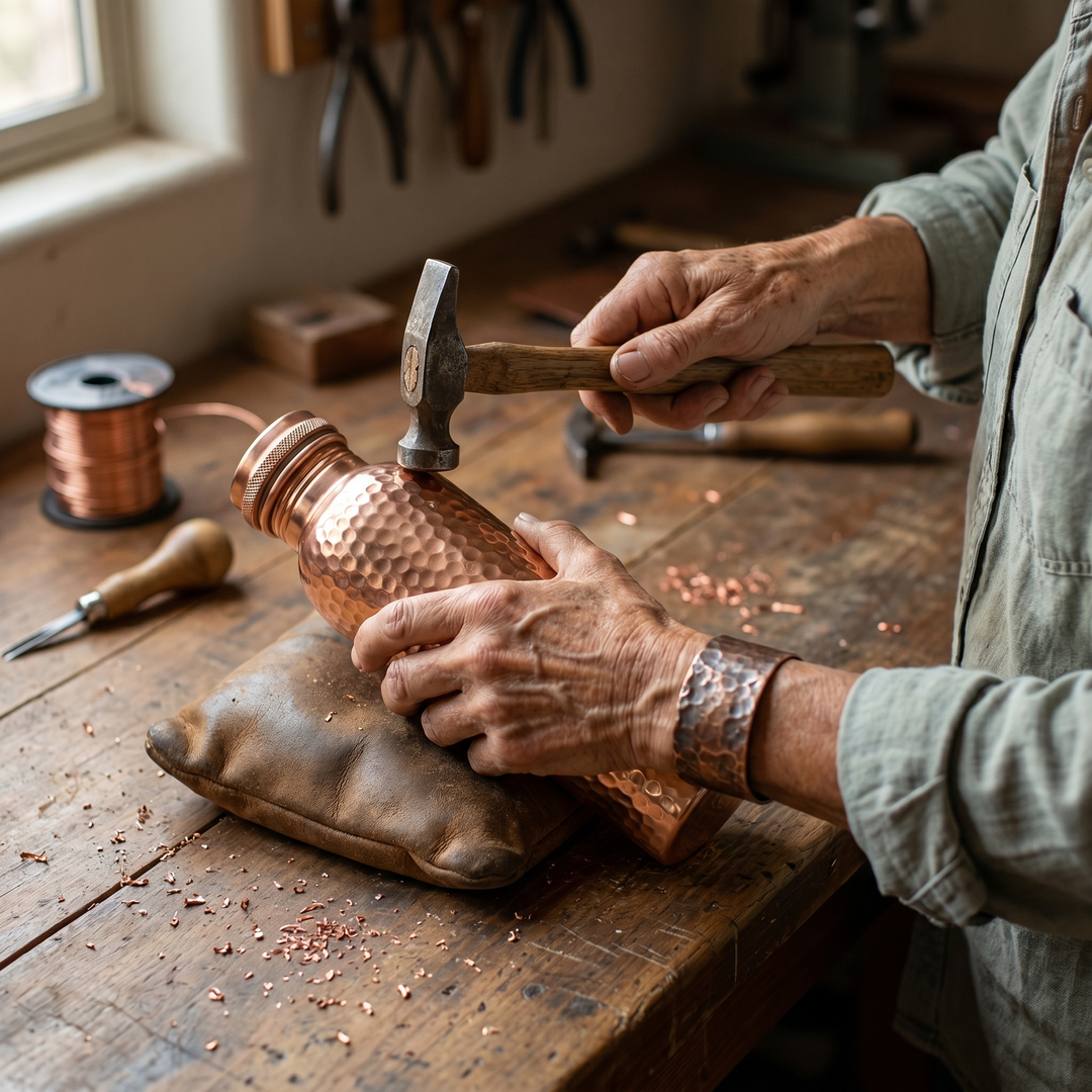 Pure | Hammered Copper Water Bottle