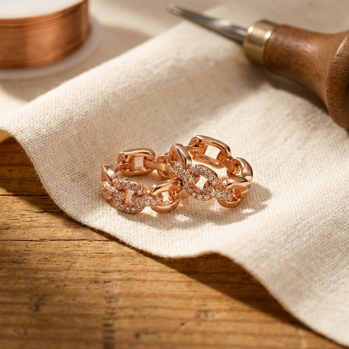Tor | Crystal Ring Copper Earrings