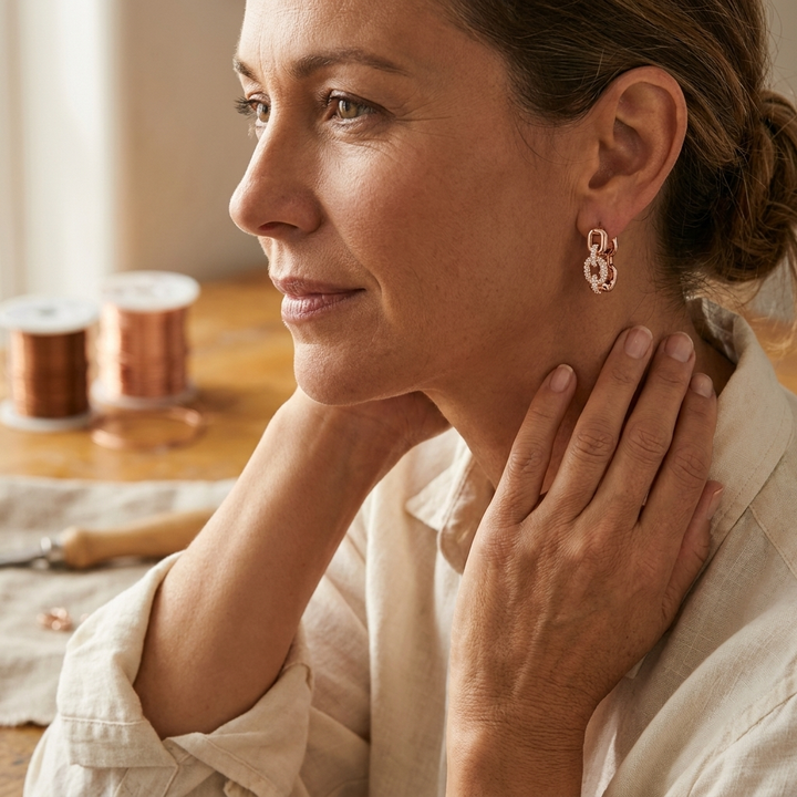 Tor | Crystal Ring Copper Earrings