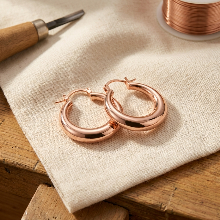 Marl | Copper Tube Hoop Earrings