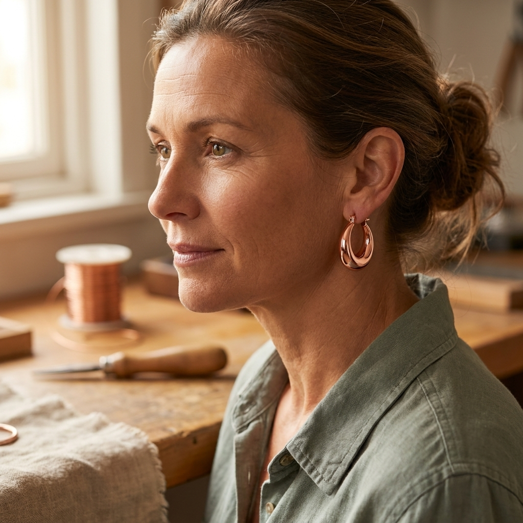 Marl | Copper Tube Hoop Earrings