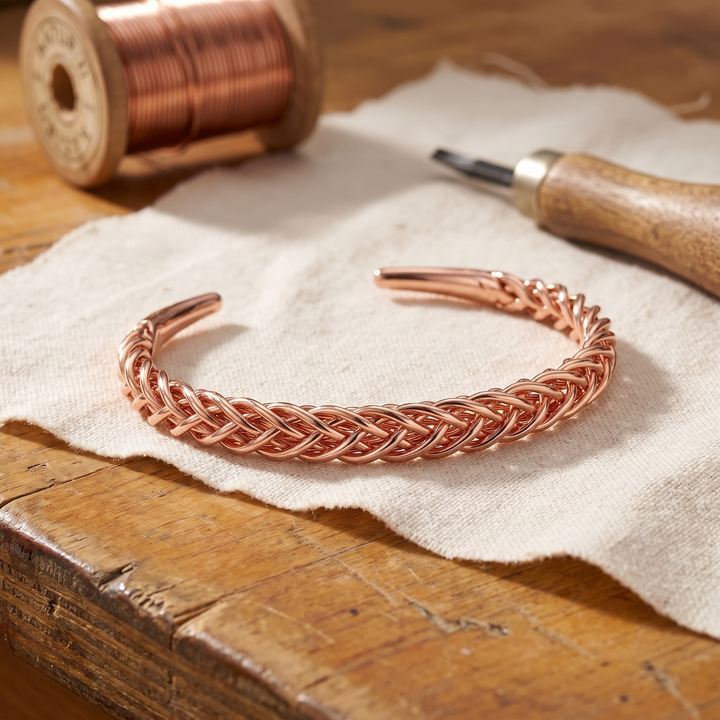 Fox | Braided Copper Bangle