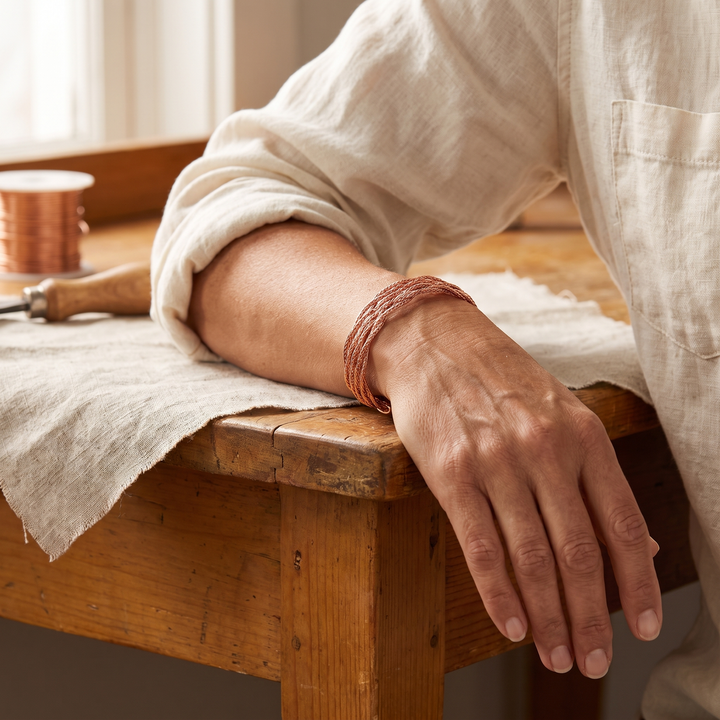 Elk | Braided Copper Cuff Bangle