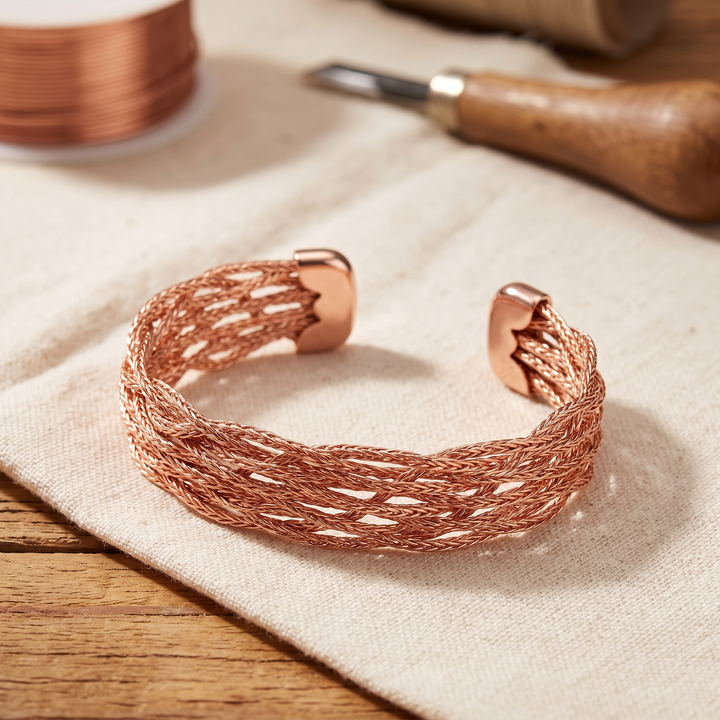 Elk | Braided Copper Cuff Bangle