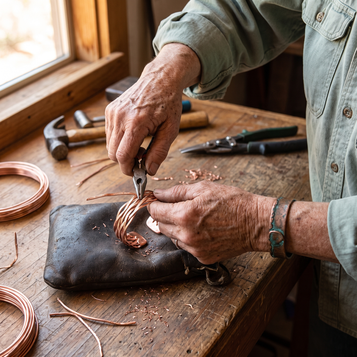 Wisp | Fine Woven Wire Copper Bangle