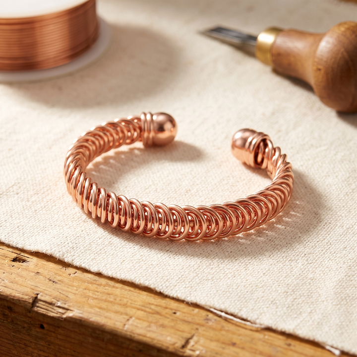 Gust | Coil-Wrapped Copper Cuff