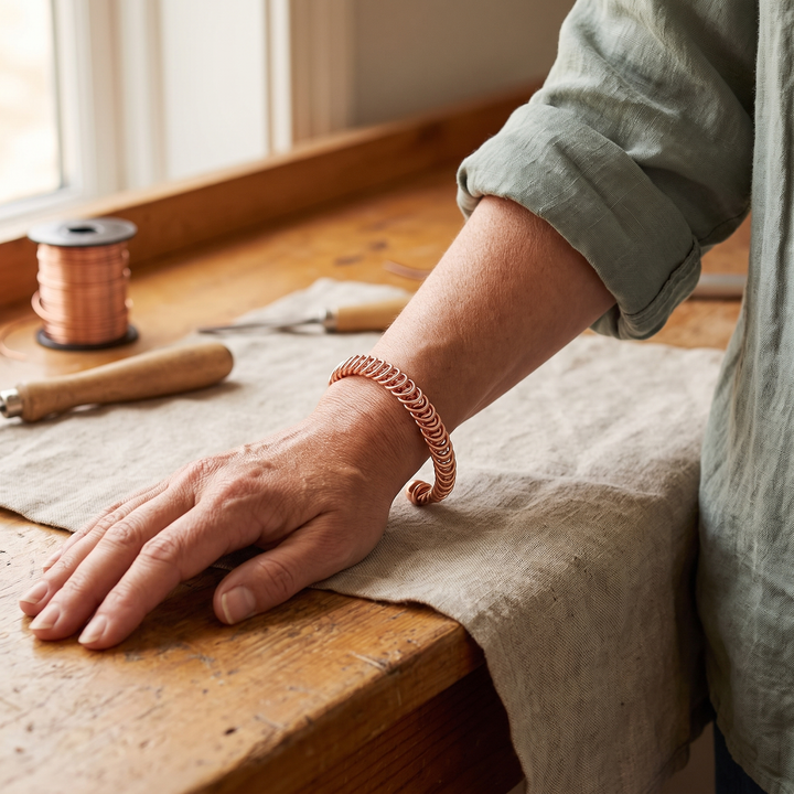 Gust | Coil-Wrapped Copper Cuff