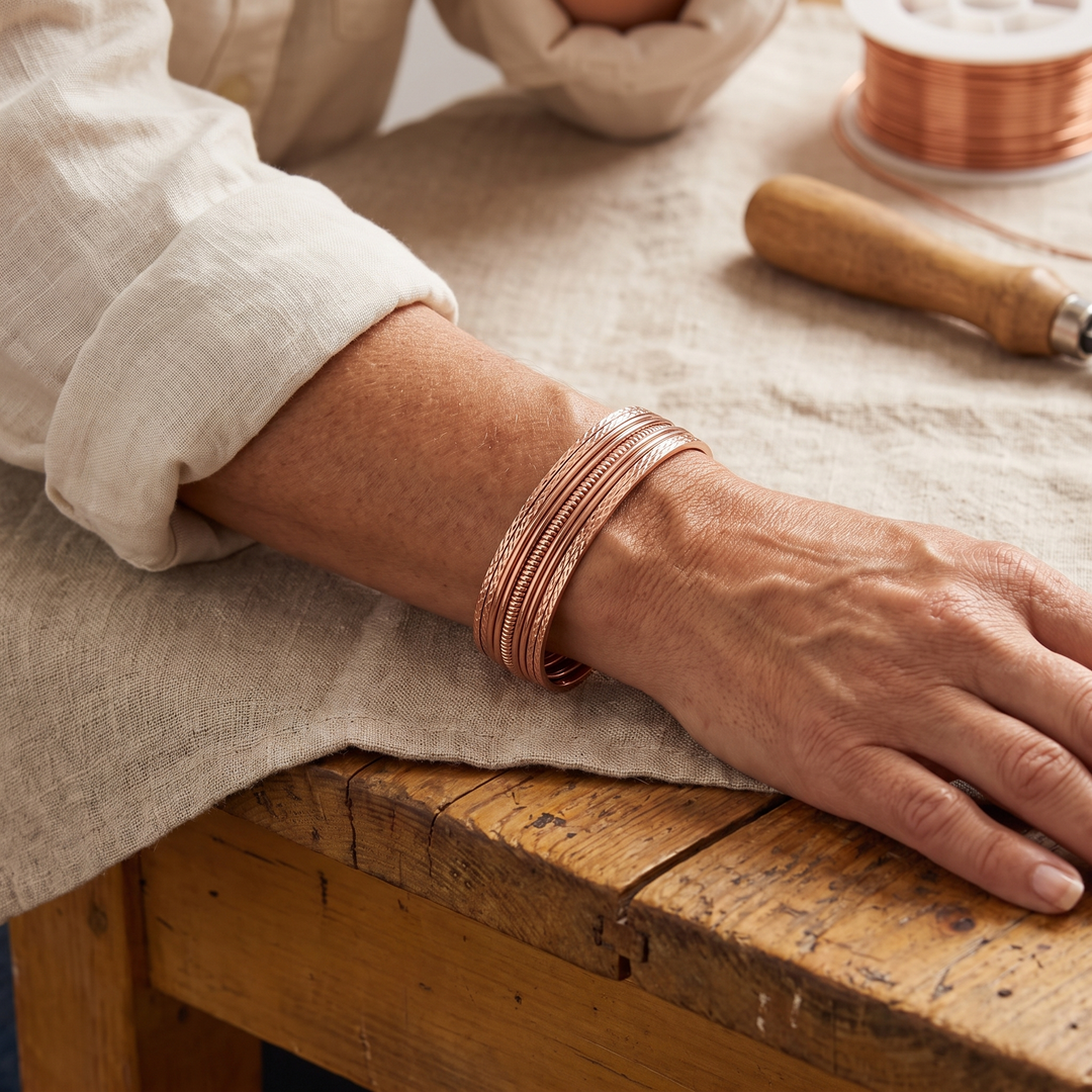 Weave | Six-Strand Wire Copper Bangle