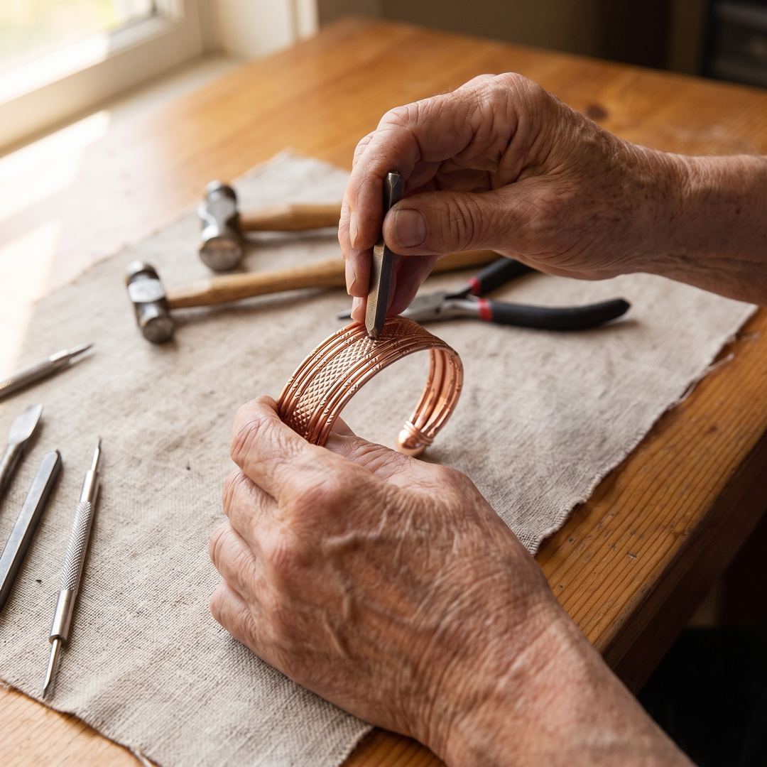 Weave | Six-Strand Wire Copper Bangle