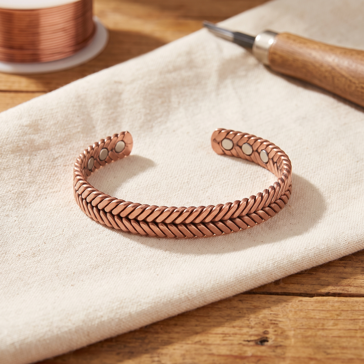 Furze | Herringbone Weave Copper Bangle
