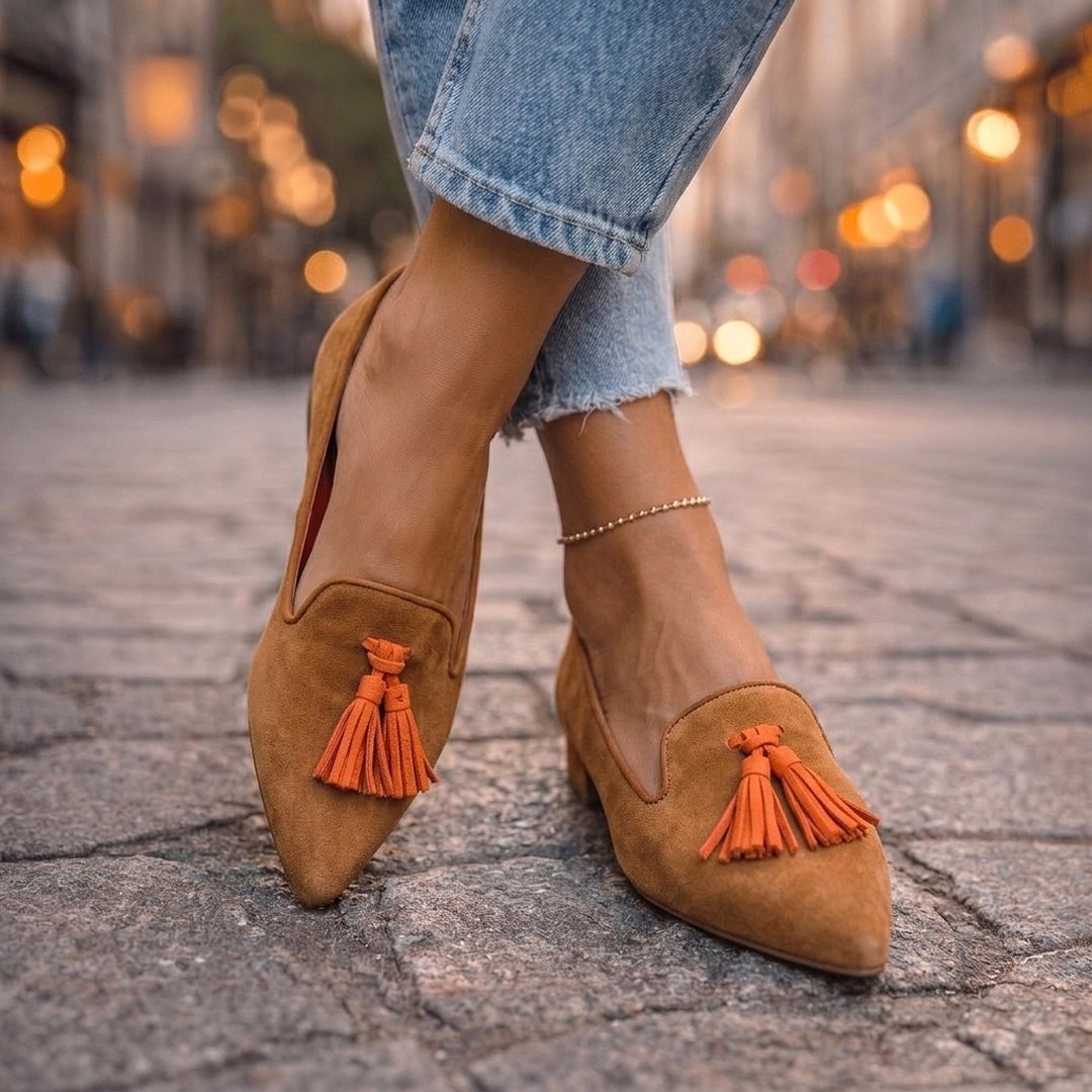 Evelyn | Patterned Pointed-Toe Flats