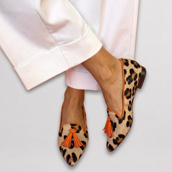 Evelyn | Patterned Pointed-Toe Flats