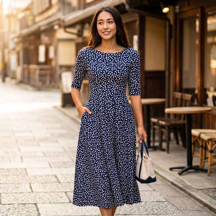 Beatrice | Midnight Floral Maxi Dress with Pockets