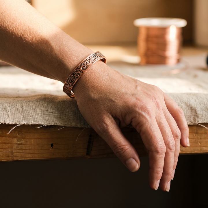 Tide | Flowing Engraved Copper Bangle